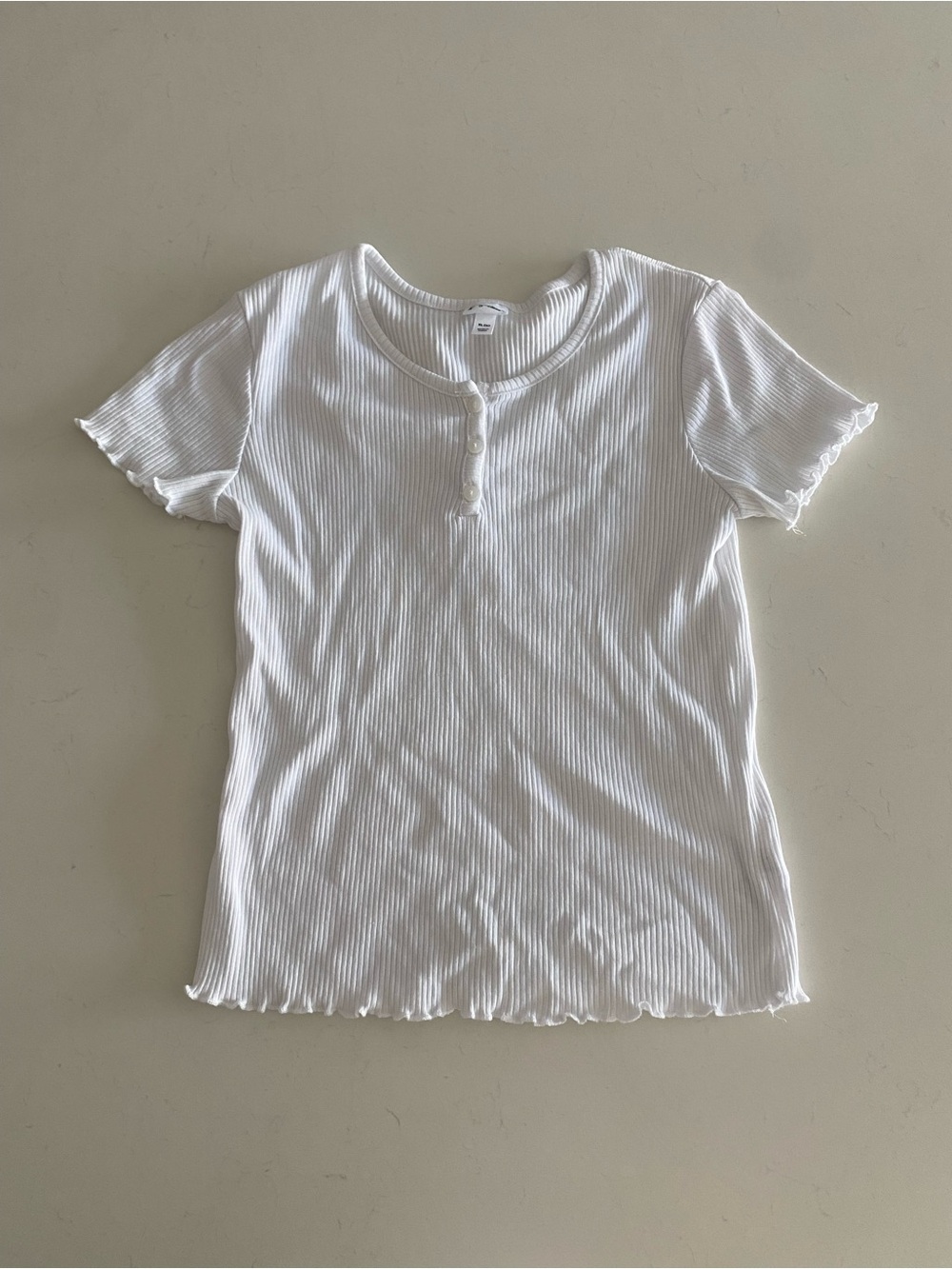 art class White Ribbed Henley Short Sleeve Tee